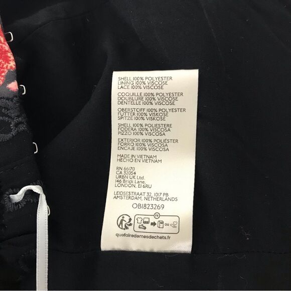 Free People X Revolve BELLE Black Pink Floral Eyelet Lace Corset Top - Picture 15 of 16